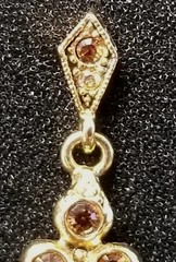 RJ Graziano Chandelier Earrings Amber FAC Glass Crystal Stones Gold Tone Jewelry