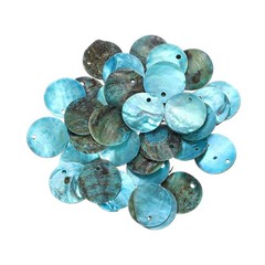 30Pcs Capiz Shells 1.5cm/0.6″ Round Sky Blue Shells for Crafts Sky Blue