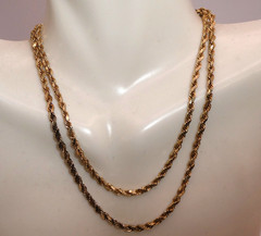 14K OR OroAmerica Solid Gold Rope Chain Necklace 22 1/4″l 2.5mm 14.6g