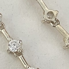925 Signed Clear Crystal Dangle drop Linear 1 3/4″ long Post Pierced Earrings