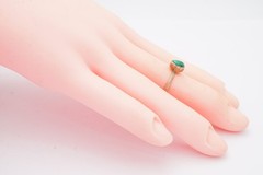 Vintage Sterling Silver 925 Malachite Ring Size 4.25