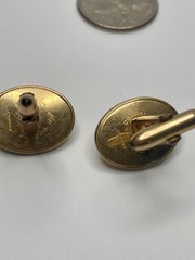 Vintage Dolan Bullock Correct Quality Black Onyx Rhinestone Gold Tone Cufflinks