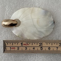 VTG Mother Of Pearl Carved Petal White Tan Omega Stud Dangle Earrings NEW