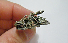 1.25″ Unique Vintage Sterling Silver 3D Dragon Head Tack Pin Very Nice Detail