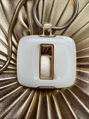 Vintage LANVIN IVORY KEYHOLE PENDANT NECKLACE