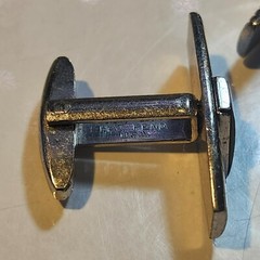 Foster Signed Vintage Cufflinks Modernist Silver and Black Lucite