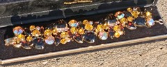 Verified #649 Juliana Tigers Eye And Topaz AB 5 Link Bracelet