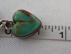 Joan Slifka Designs STERLING SILVER Turquoise Dangle Heart Ring Size 5.5 6g