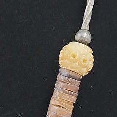 925 Sterling Silver Carved Bovine Bone Pendant Natural Material Necklace