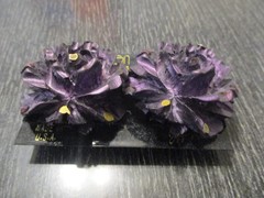 Vintage Designer Artisan Signed Jeff Lieb Crystal 3D Rose 1-5/8″ Clip Earrings!