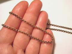 Vintage English 9k /9C Gold Rolo Link Chain Barrel Clasp 18” Necklace 4.8g
