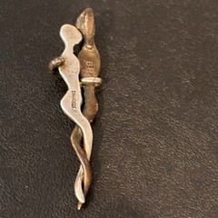Vintage 2-Tone Couple Embracing “BB” Signed Pendant Sterling & Brass Romantic