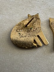 Laurel Burch Lilac Purple Keshire Cat Post Earrings from 1980s Collection