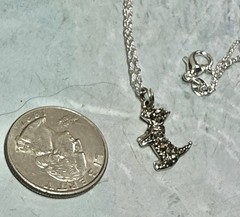 Vintage Sterling Silver Marcasite Scottie Dog Pendant Necklace, 18.5″, Dainty