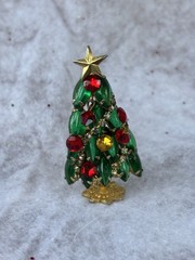 Vintage Juliana Delizza Standing Christmas Tree Brooch, Pin, Excellent