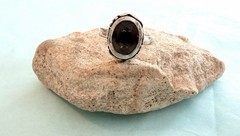 Vintage Sterling Silver 925 Silpada Smoky Quartz Gemstone Solitaire Ring SZ 6.75