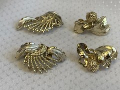 Vtg Clip-On Earring Lot Robert Rose Renoir Dalsheim Judy Lee Lisner Faux Gems