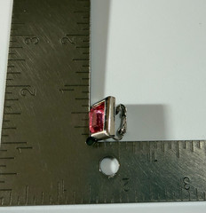 Vintage SAL Swarovski Pink Crystal Clip Earrings Emerald Cut Silver Tone Stamped