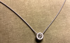 SWAROVSKI SIGNED SWAN SILVER TONE NECKLACE PENDANT 15.5 INCHES LONG