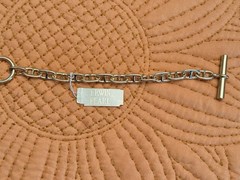 Vintage Erwin Pearl Chain Link Bracelet Gold Tone w Tag – 8”-Toggle Closure