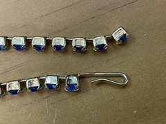 Vintage La Roco Blue Rhinestone Glam Choker Necklace And Earrings Set