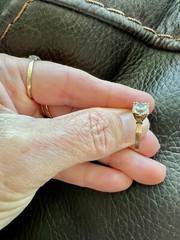 Beautiful antique art deco clear Spinel 10k yg ring size 6.25 in orig. ring box