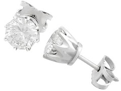 Vintage 1.90ct Diamond and Platinum Stud Earrings