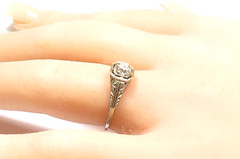 Antique Art Deco 1920’s European Diamond Engagement Rg 18KW Sz 6.25 UK-M EGL USA