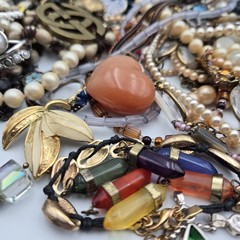 Vtg Now Craft Junk Jewelry Lot Almost 6 Lbs Unique Fun Mix Tangled DIY Repurpose