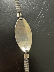 Vintage Bracelet Silver Sterling Trademark Identity 7” ID Pendant