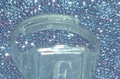 Vintage Nickel Silver Adjustable Initial Ring – Engraved “E” – Size 6.5–7