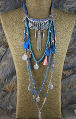 Gypsy Statement Vintage Long Necklace Ethnic jewelry boho necklace tribal collar