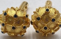 Vintage Christian Dior Brutalist Gold Tone Textured Signed Cufflinks Rare