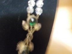 SIGNED STERING H&H NECKLACE GREEN GRAPE LEAFS
