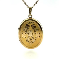 24 Inch 12K Gold Filled Picture Locket Necklace