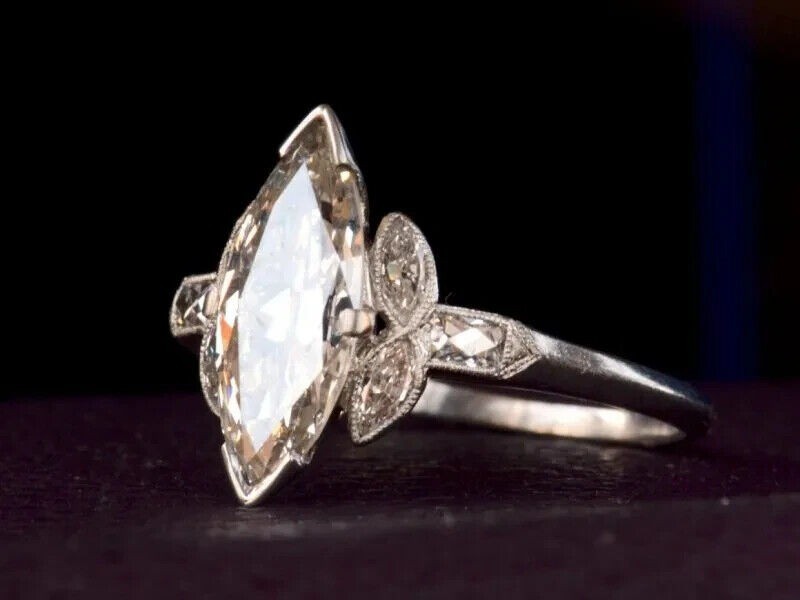 Art Deco Antique 3.60 Ct Diamond Vintage Engagement Ring 925 Sterling Silver