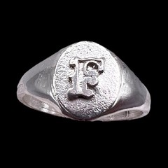 Initial Letter F Signet 925 Sterling Silver Child Baby Woman Pinky Ring Sz 3.25