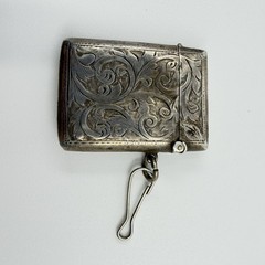 925 Sterling Silver Vintage Match Safe Antique Etched Scroll Vesta Case 14.8g