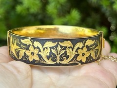 Vintage Gold Black Jewelry Lot —Damascene, Trifari, Sarah Coventry, Monet, More