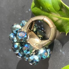 Vintage Ring Estate Jewelry Pre-owned Purple Briolette Crystal Cha-Cha Any Size