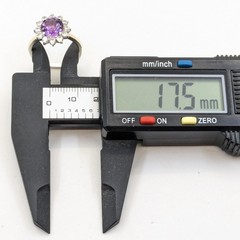 Vintage Luxury RING Silver 925 with Bright Amethyst -size: 7.5US (17.5mm) | #110