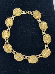 Vtg Runway MONET White Cabochan Choker Necklace Statement 15.5″