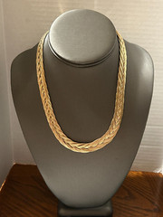 Vintage Good Quality Braided Statement Necklace 16″