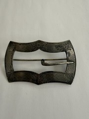 Antique Engraved Sterling Silver 925 Belt Buckle Large Brooch Pin – 17.3 grams