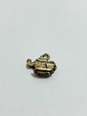 Tiny Silver Plated Teapot Charm 1/2″ Metal