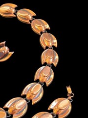 Renoir Copper Modernist Tulip Set Necklace Bracelet Earrings