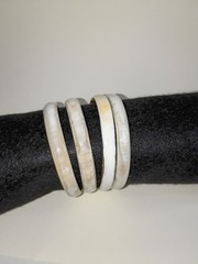 4 VTG BUFFALO HORN Boho Skinny Bangle Bracelets Natural Tan Cream Color