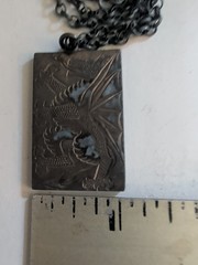 Vgt 1977 Sterling Silver Chinese Dragon Queen Elizabeth II Jubilee Ingot Pendant
