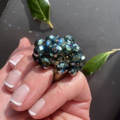 Vintage Ring Estate Jewelry Pre-owned Purple Briolette Crystal Cha-Cha Any Size