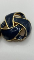 Vintage Les Bernard Vc Gold Email Tone Clip On Earrings